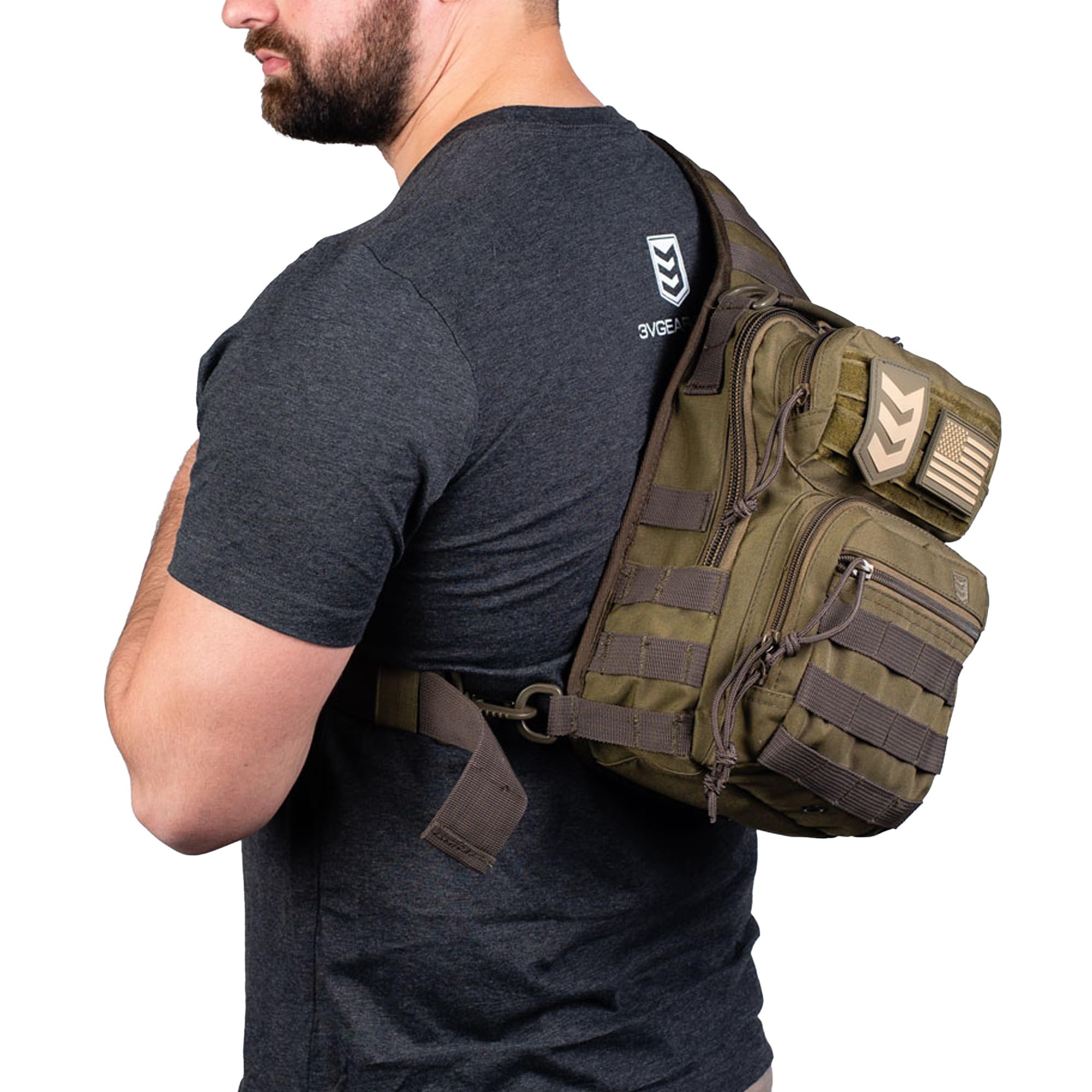 Amazon.co.jp: 3VGEAR Posse EDC スリングパック 7L - MOLLE対応 両手